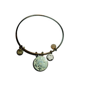Alex‎ And Ani 2015 Snowflake Charm Bracelet Silver Tone Bangle